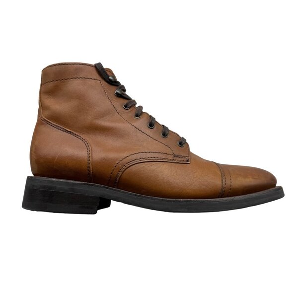 Thursday Boot Captain Brandy Cap toe Hand Made Leather Ankle